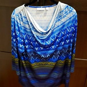 Boat neck 3/4 length sleeve top